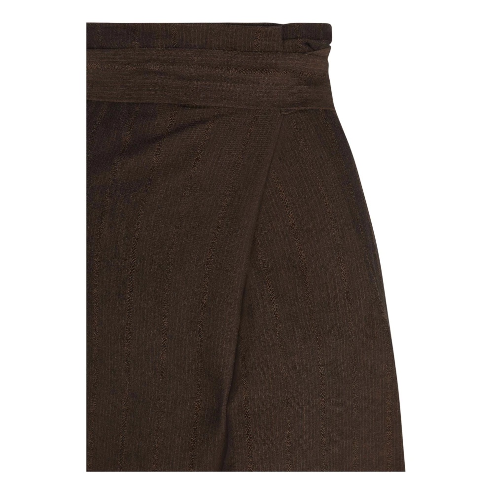 Cortana Gestreepte Jacquard Omslagbroek Brown Dames