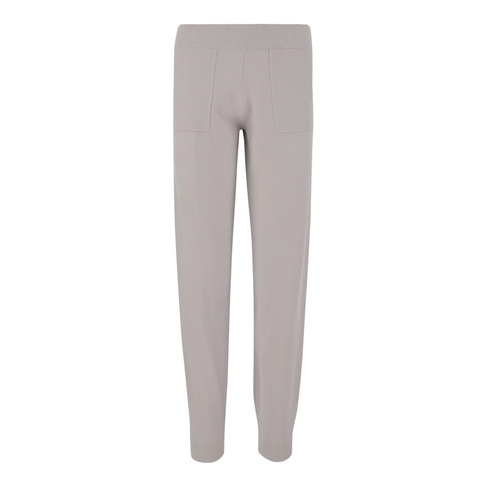 Allude Wol-Kasjmier Broek met Elastische Taille Beige Dames