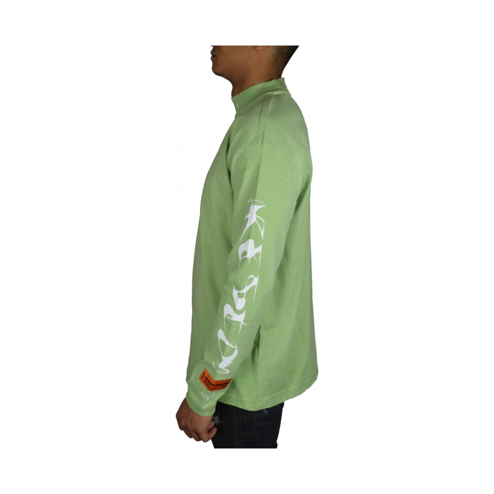 Heron Preston Groene longsleeve T-shirt met logo Green Heren