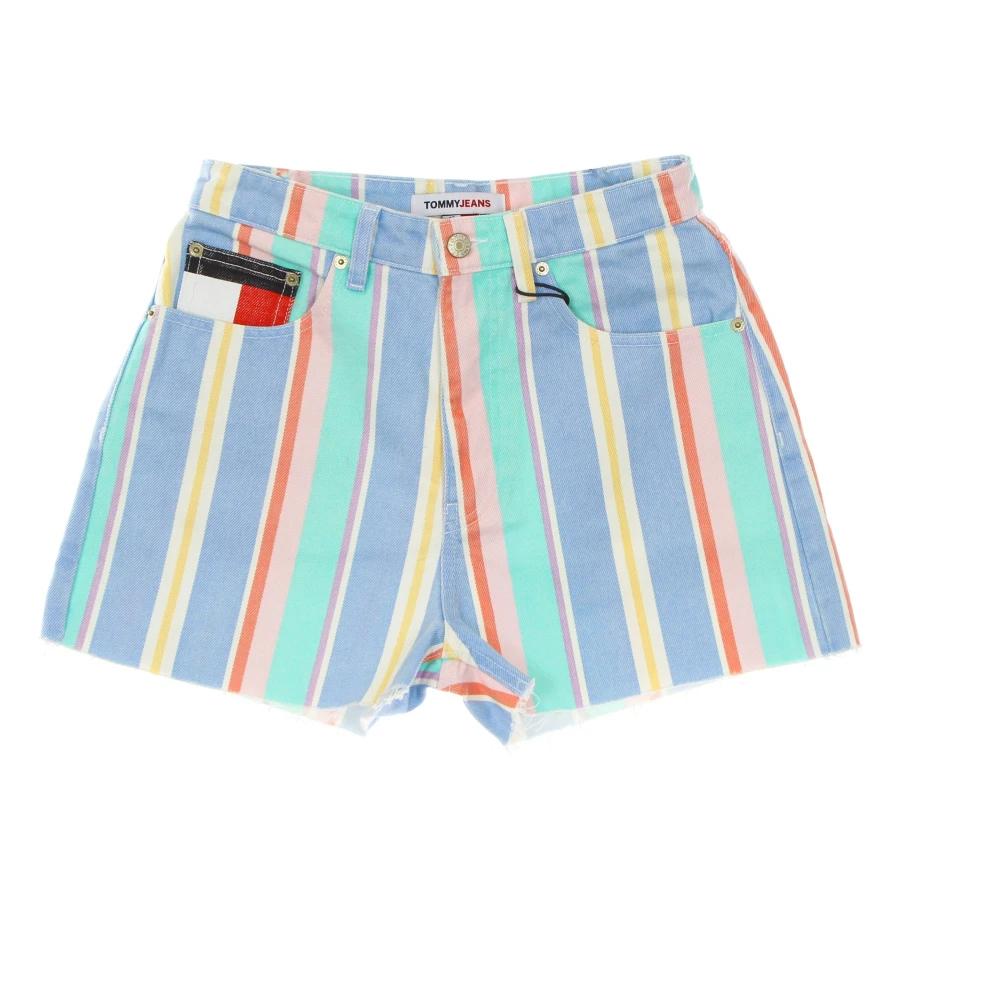 Tommy Hilfiger Hoge Taille Gestreepte Mom Fit Shorts Multicolor Dames