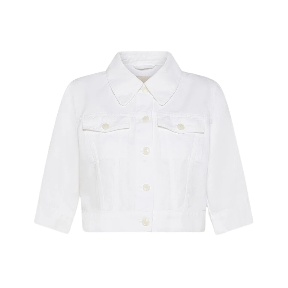 Seventy White Giacca In Misto Lino - Female - Denim Jackets - 2XS - Jackets