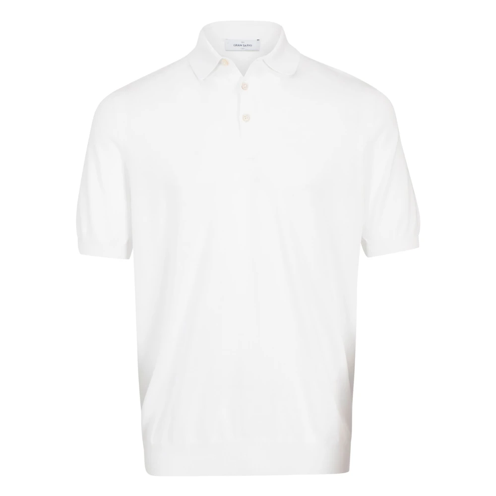 Gran Sasso Stijlvolle Polo Shirt met Geribbelde Uiteinden White Heren