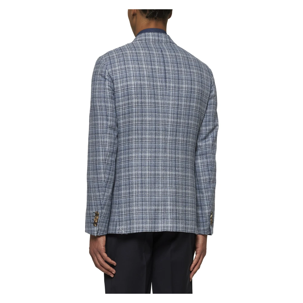 ETRO Blauwe Wol Katoenen Jas Blue Heren