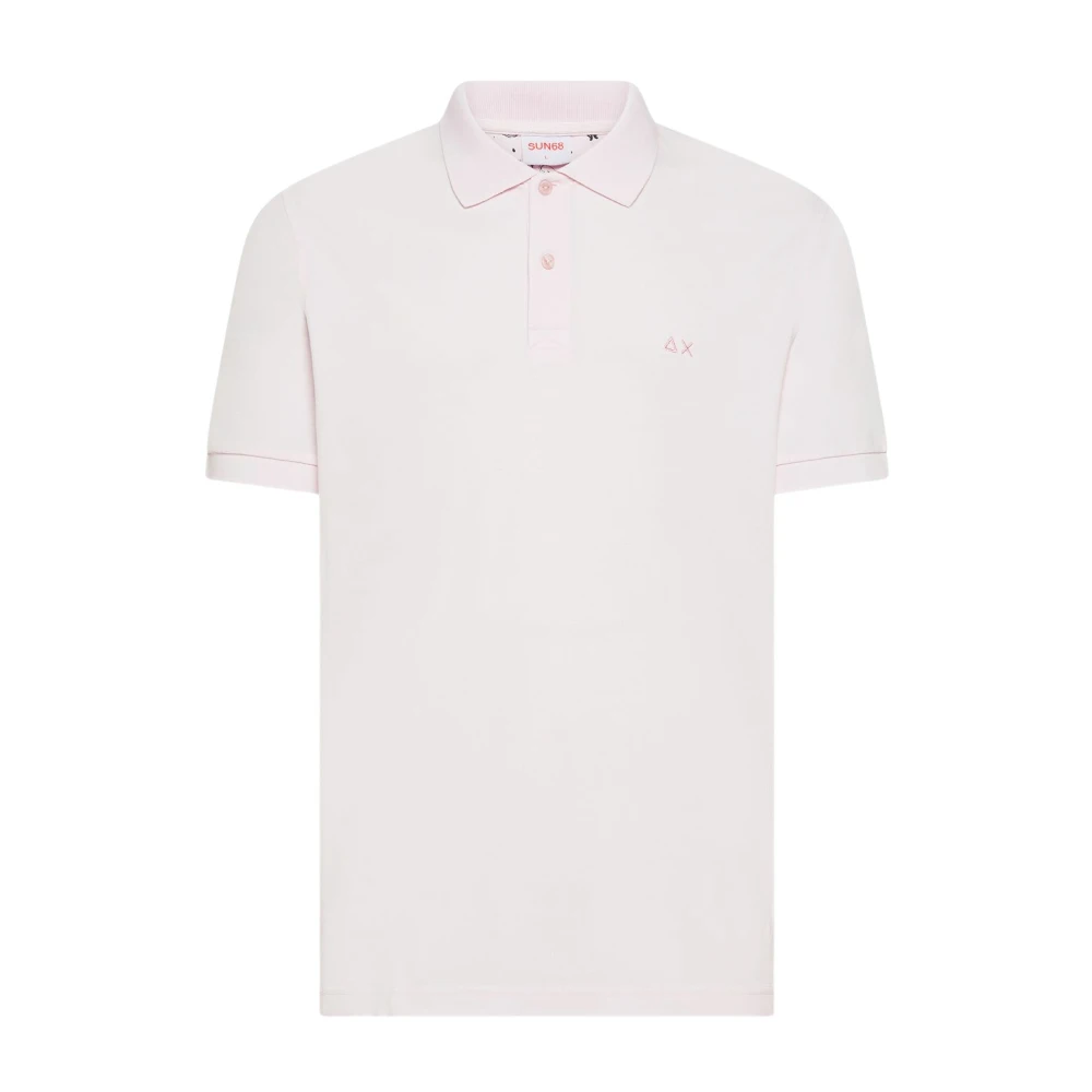 Sun68 Men's Pink Polo Shirts, 3XL, Polo Cold Dye S/S