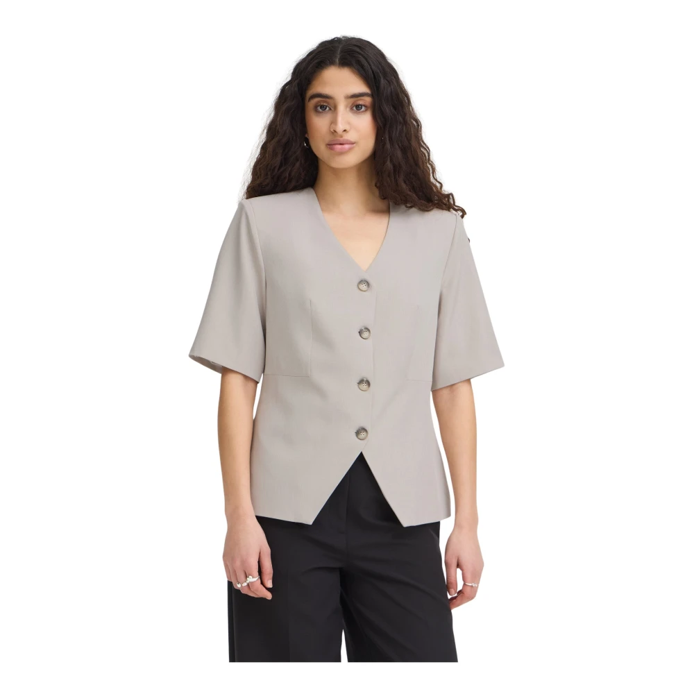 Ichi Donna Gris Blazer A Maniche Lunghe Ihfava - Immagine 2