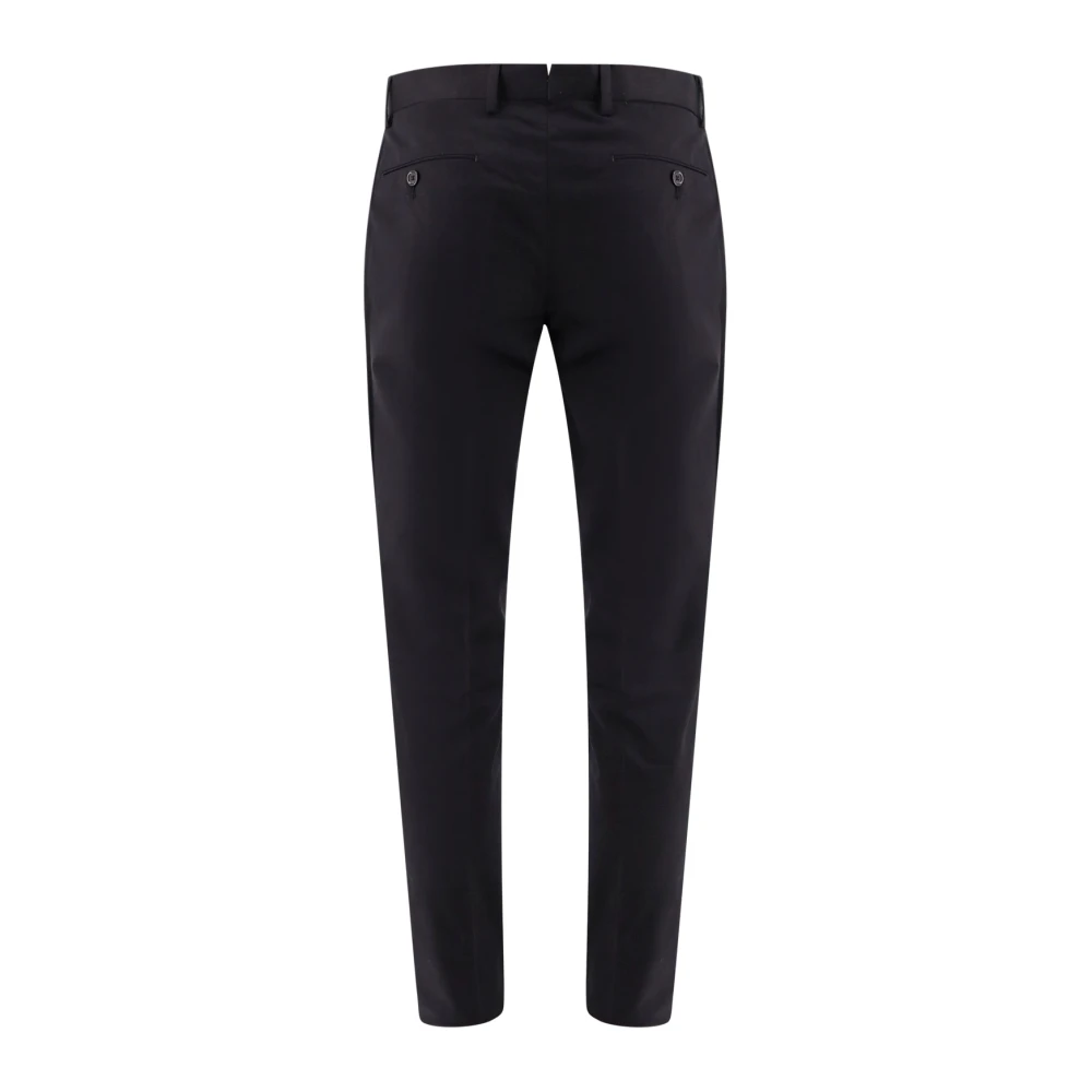 Ermenegildo Zegna Zwarte Stretchkatoenen Broek Ss24 Black Heren