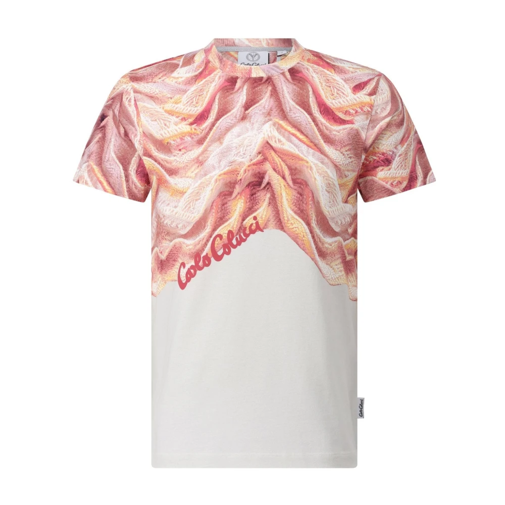 Carlo colucci Gebreid T-shirt Stedelijke Elegantie Orange Heren