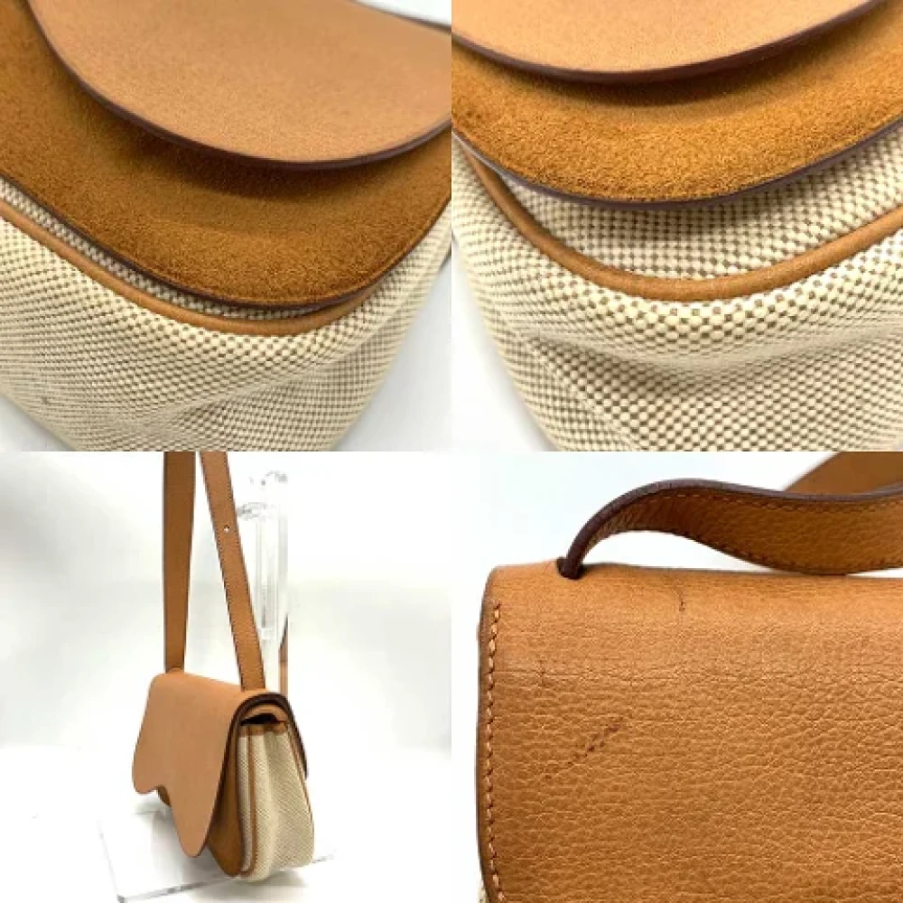 Hermès Vintage Pre-owned Canvas shoulder-bags Brown Dames