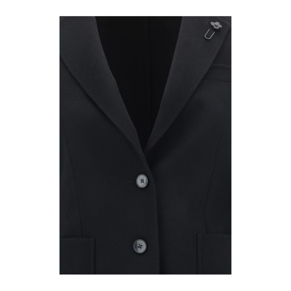 Lardini Blazerjas met gestructureerde schouders en klassieke revers Black Dames