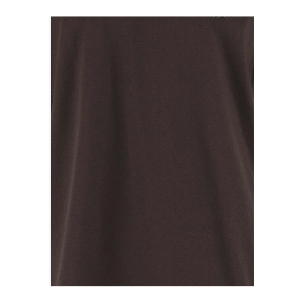 Giorgio Armani Katoenen Crew Neck T-shirt Logo Detail Brown Heren