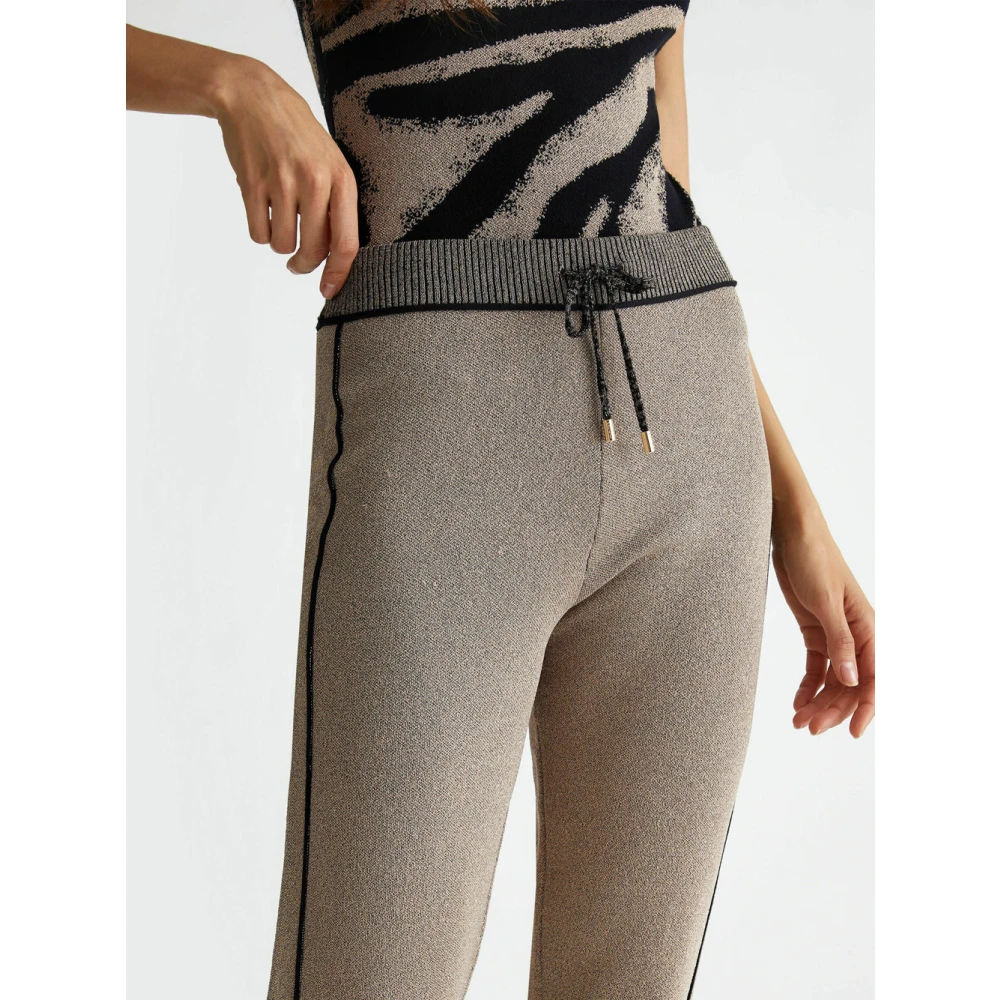 Liu Jo Sportieve Gestreepte Sweatpants Brown Dames