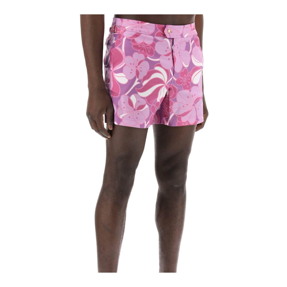 Tom Ford Bloemenprint Bermuda Shorts voor Vrouwen Pink Heren