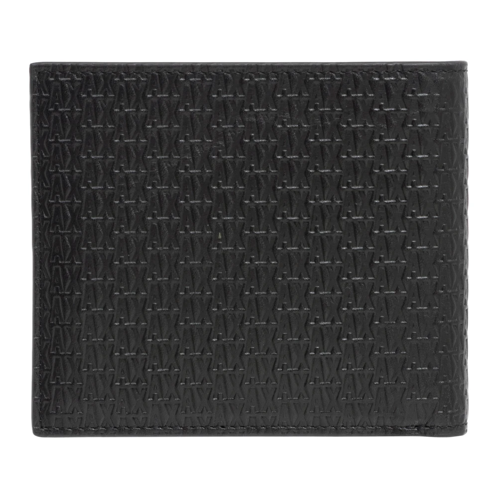 Armani Exchange Portemonnee met Logo Patroon en Kaartsleuven Black Heren