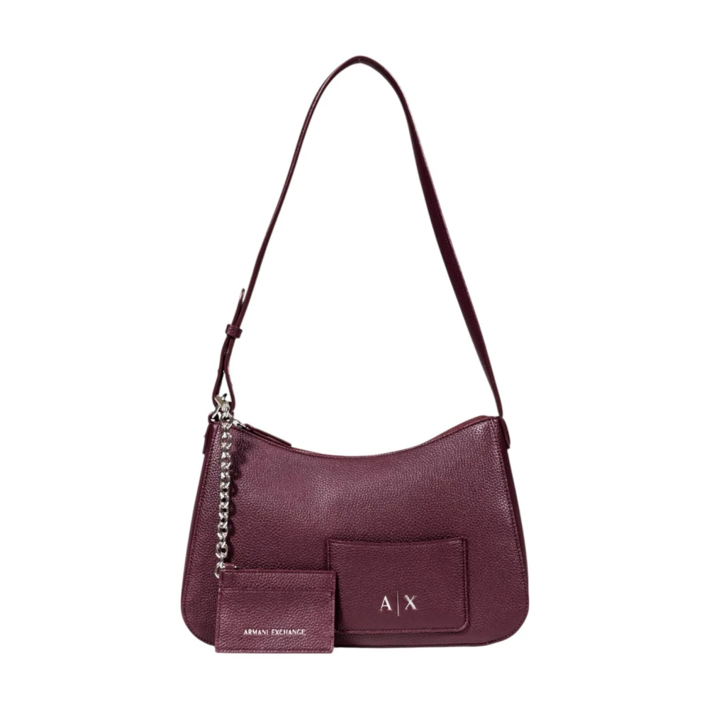 Armani Exchange Donna Rosso Borsa A Mano Con Zip E Tasche Interne
