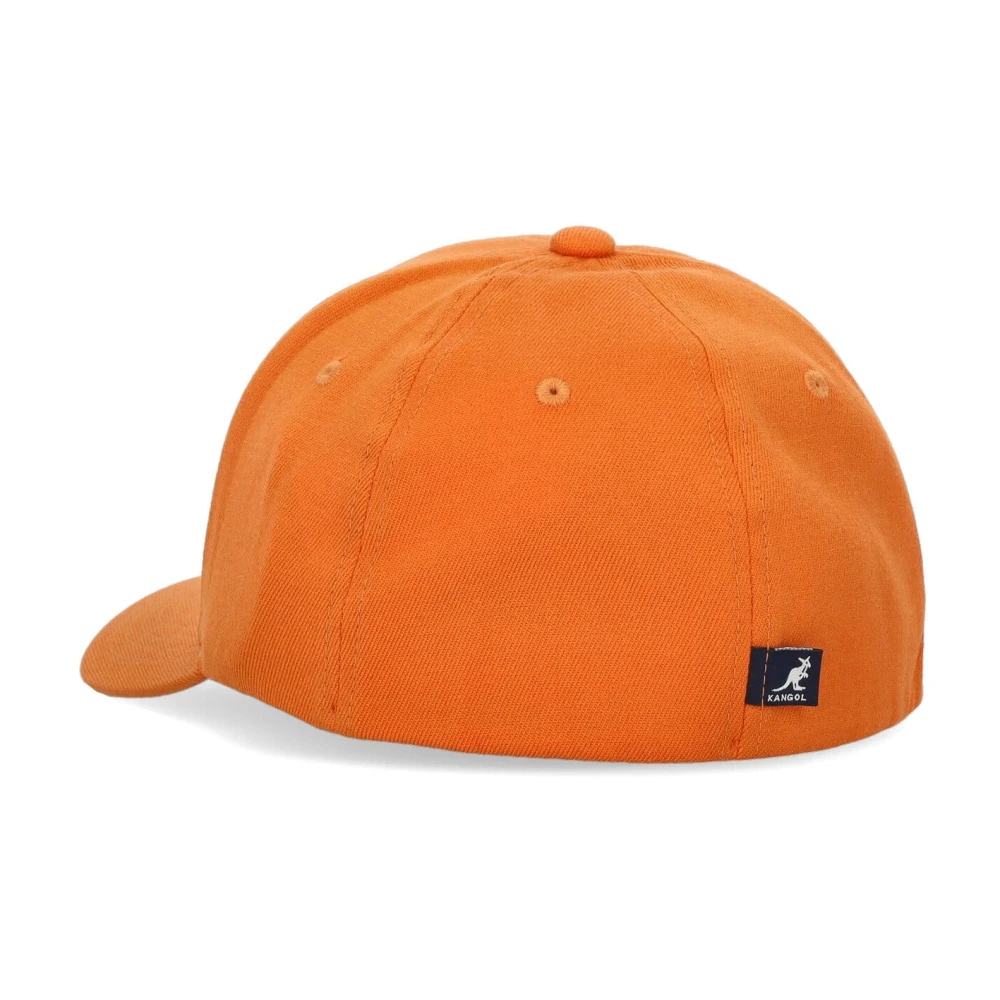 Kangol Gebogen Wol Baseballpet Abrikoos Oranje Orange Heren