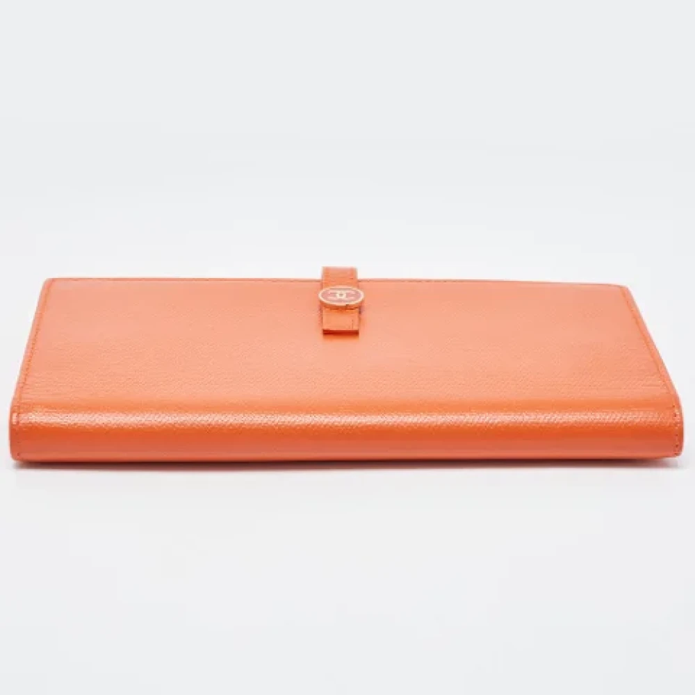 Chanel Vintage Pre-owned Leather wallets Orange Dames