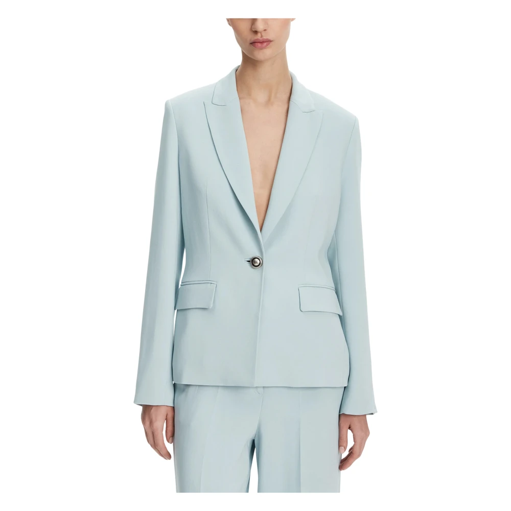 Pinko Women's Blue Technical Cady Jacket - Blazers - L - Jackets
