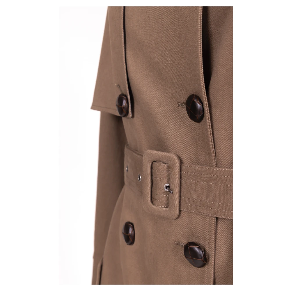 MVP wardrobe Oversized Katoenen Trenchcoat Brown Dames