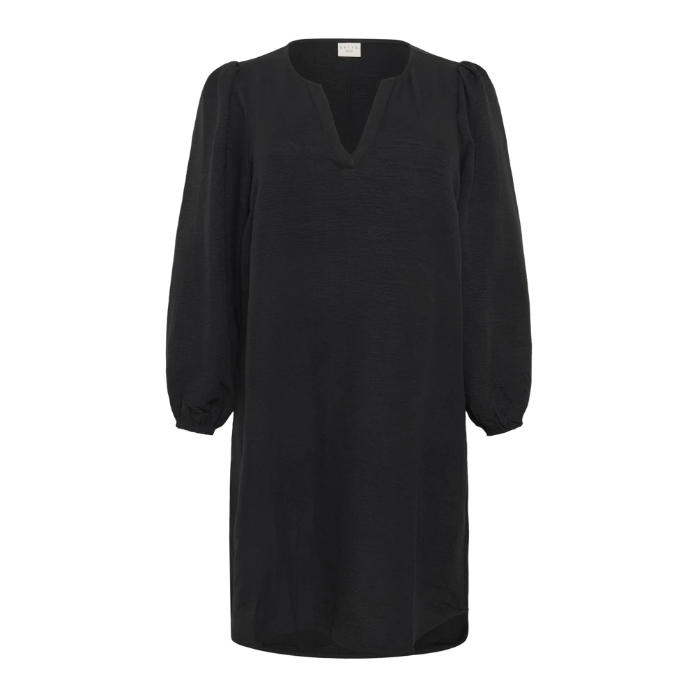 Kaffe Curve Eenvoudige Zwarte Jurk met Lange Mouwen Black Dames