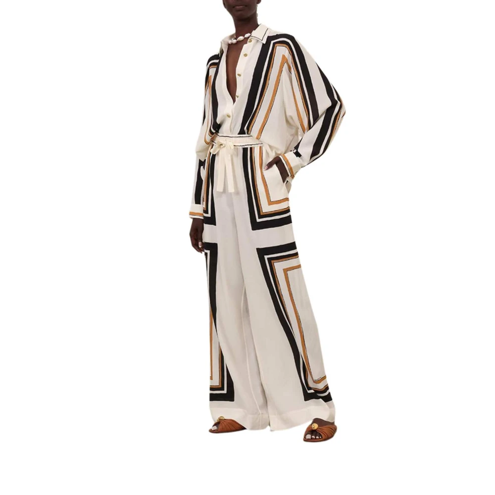 Zimmermann Gestreepte Wijde Pijp Trekkoord Broek Multicolor Dames