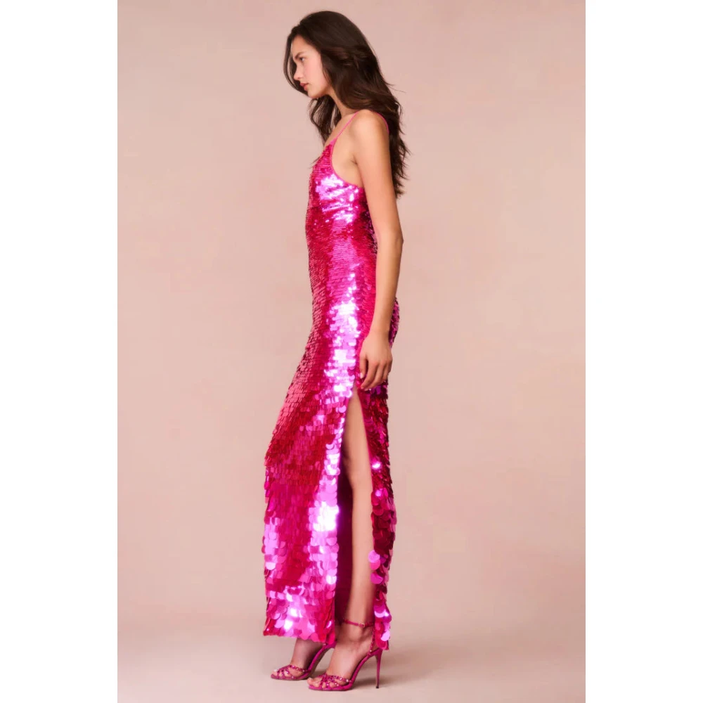 Loveshackfancy Paillet Maxi Jurk voor Feesten Pink Dames