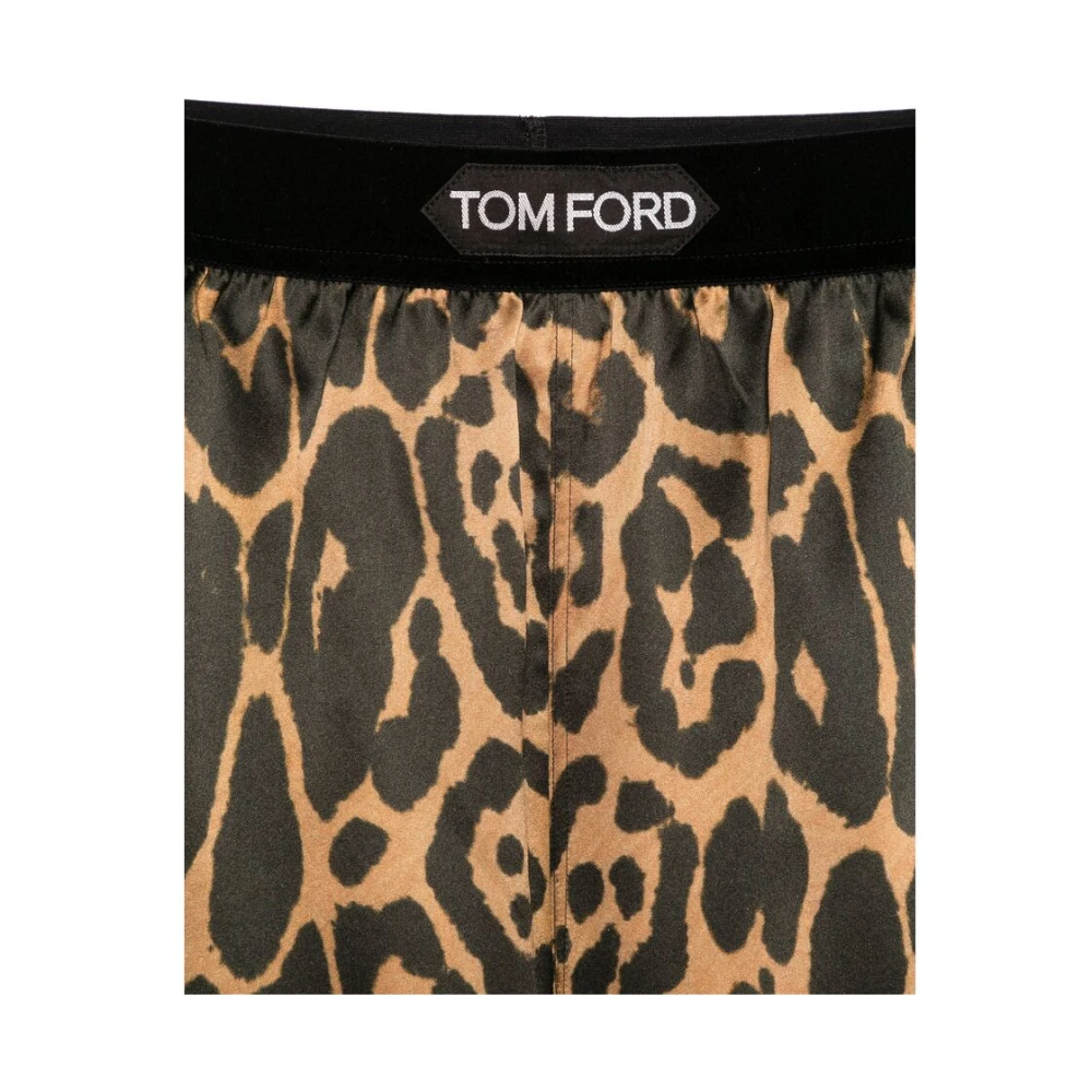 Tom Ford Luipaardprint Elastische Taille Shorts Brown Dames
