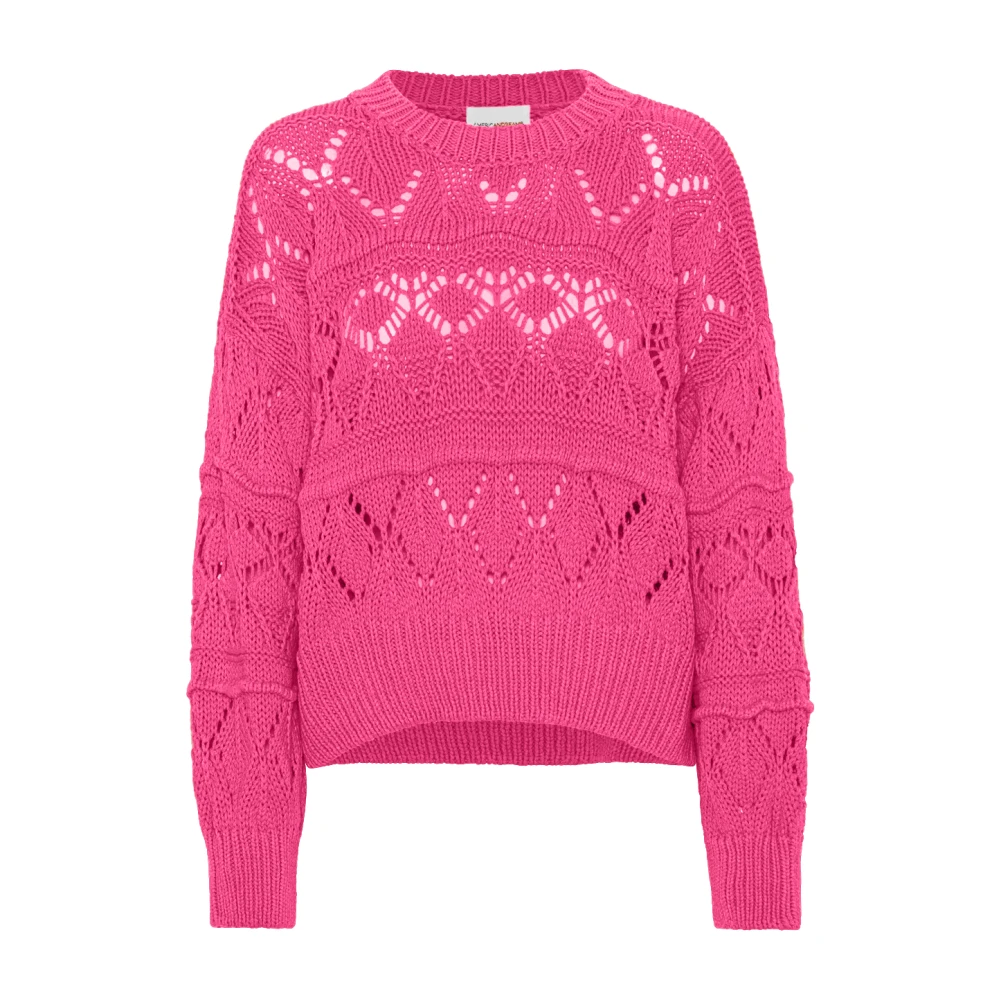 American Dreams Neonroze Katoenen Trui Pink Dames