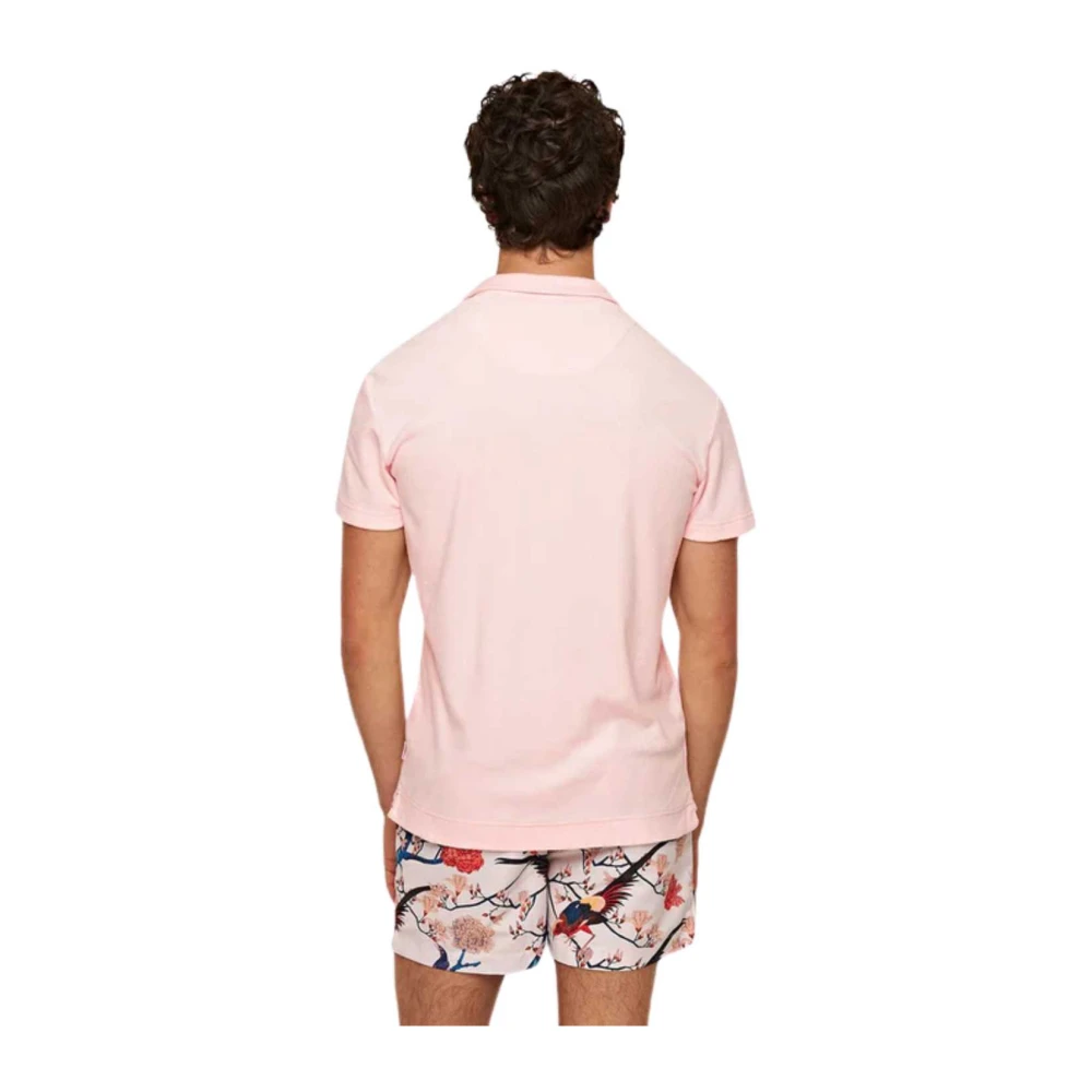 Orlebar Brown Roze Badstof Poloshirt Pink Heren