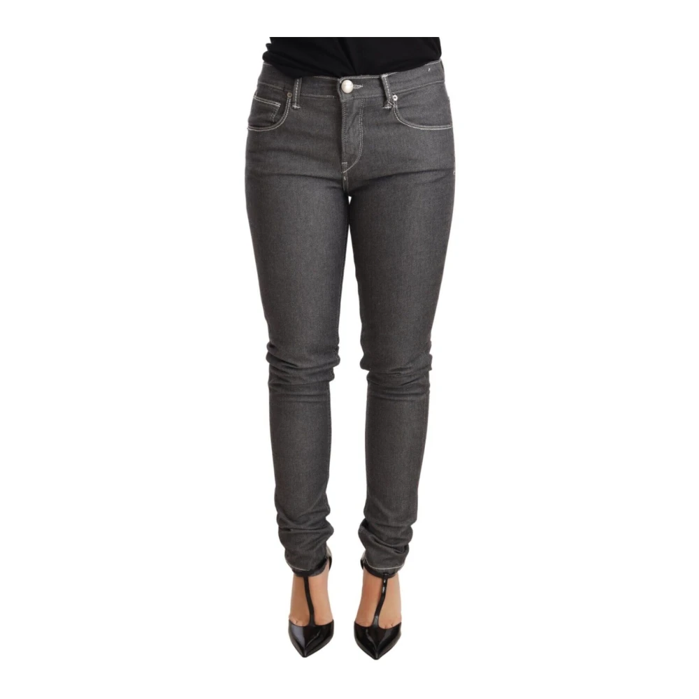 Acht Femme Gris - Jean Skinny Taille Basse En Denim - Jeans - Taille: W26