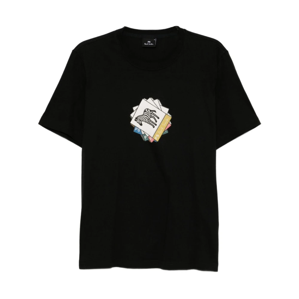 Ps By Paul Smith Men's Black T-Shirts, M, Logo-Print Short Sleeve T-Shirt
