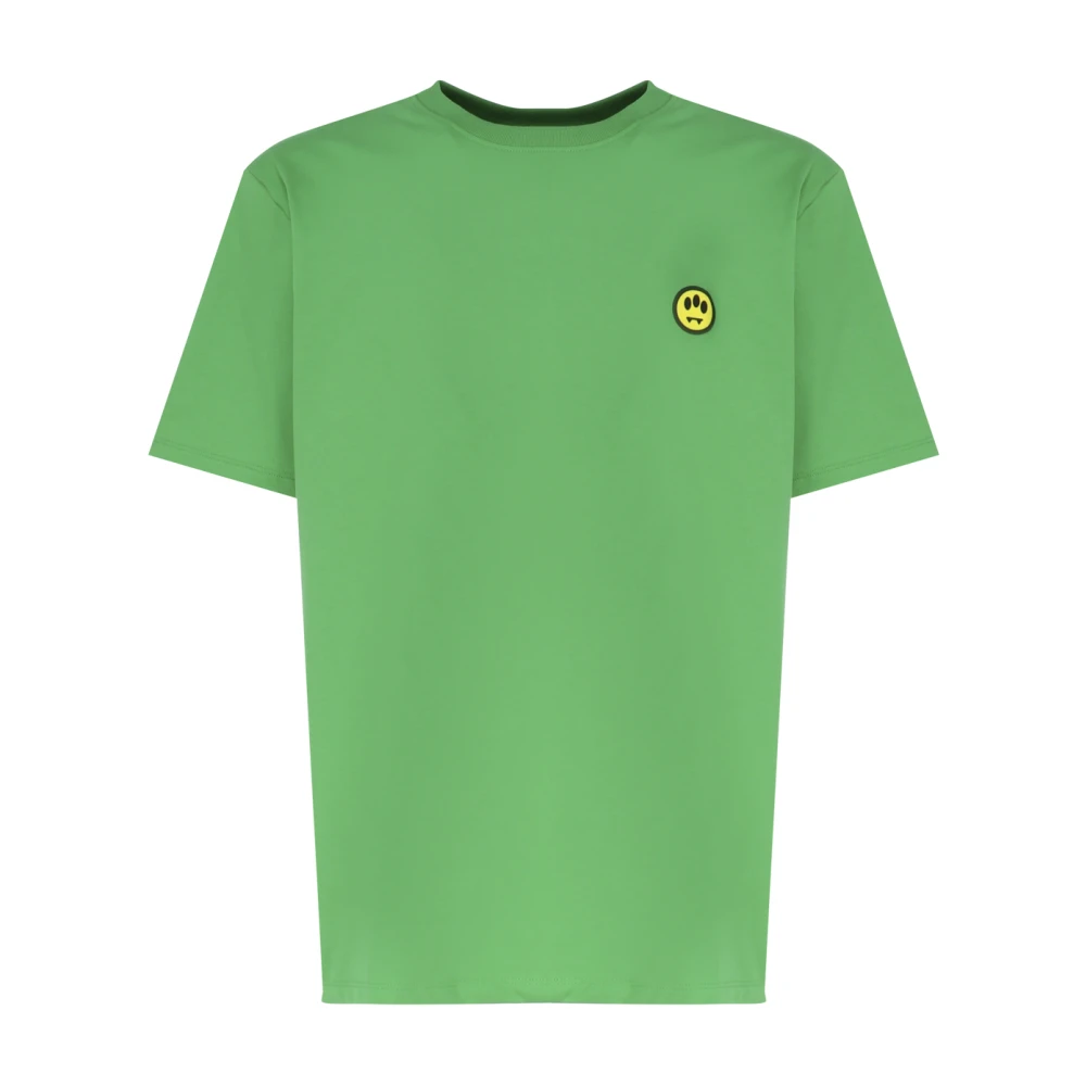 Barrow Groene Katoenen T-shirt met Ingelegd Logo Green Heren