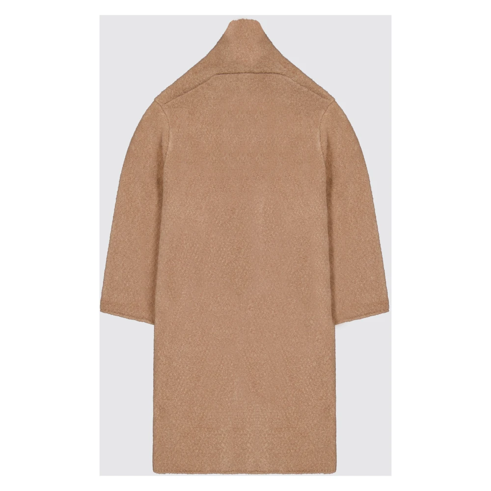 Laneus Wollen Bouclé Jas Gewaad Stijl Brown Dames