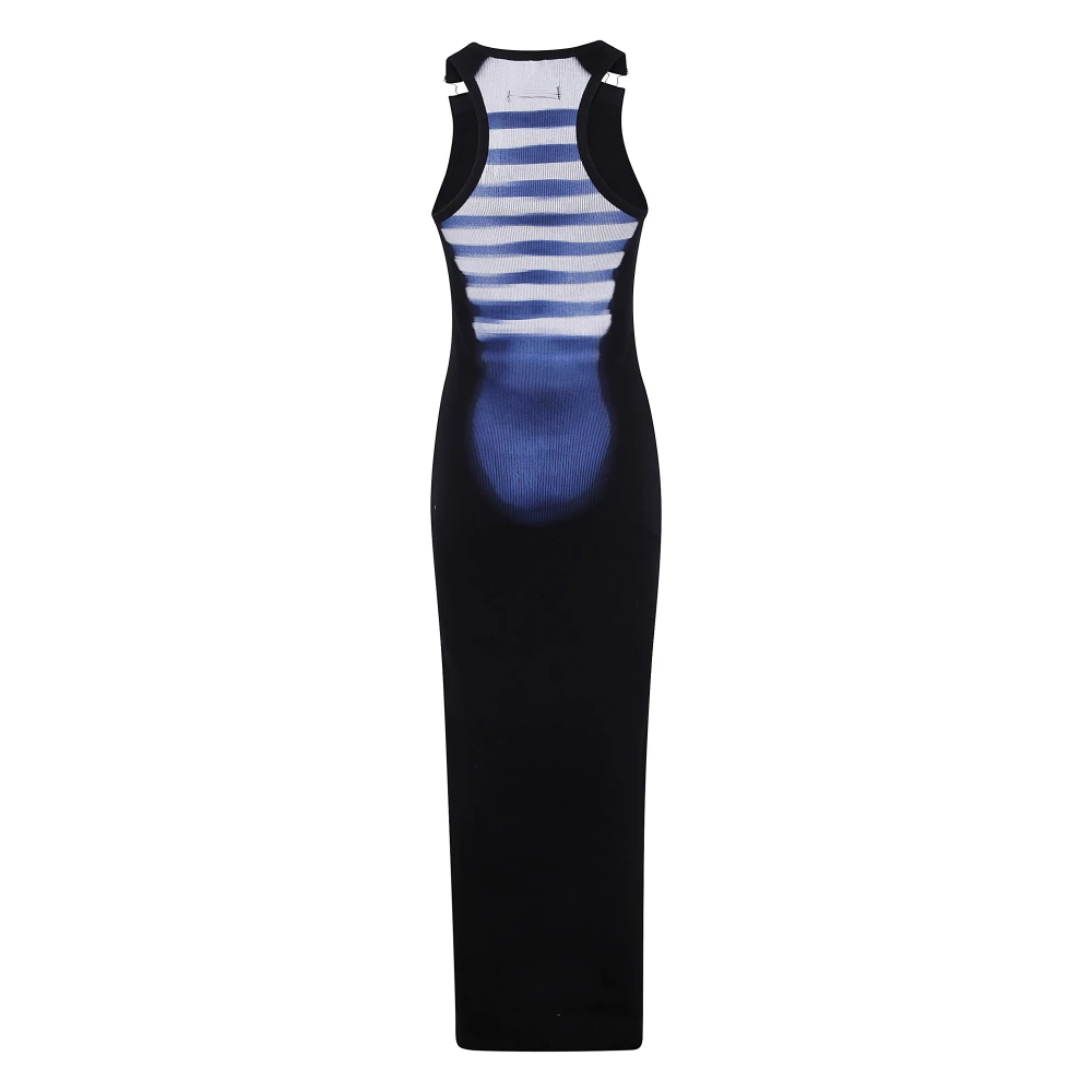Jean Paul Gaultier Geribbelde lange jurk met overall clip Multicolor Dames