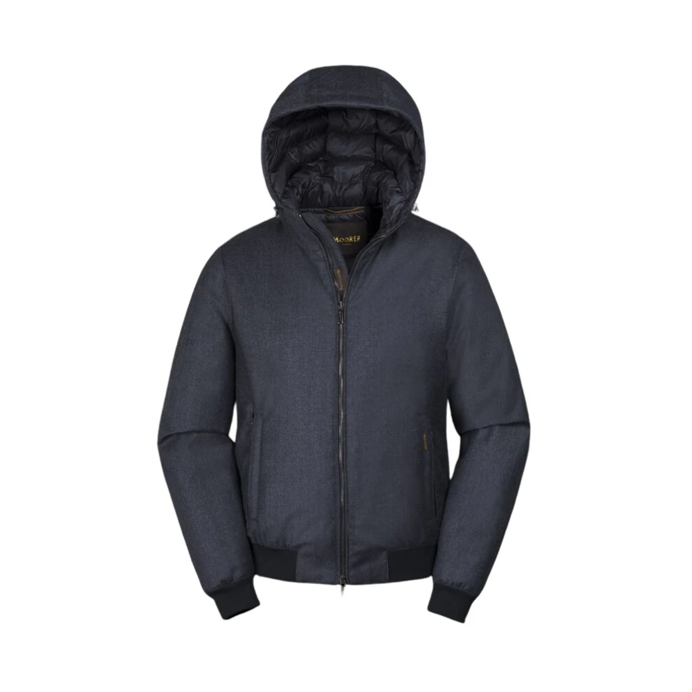 Moorer Men's Blue Down Jackets, 3XL, Oniro Hooded Bomber