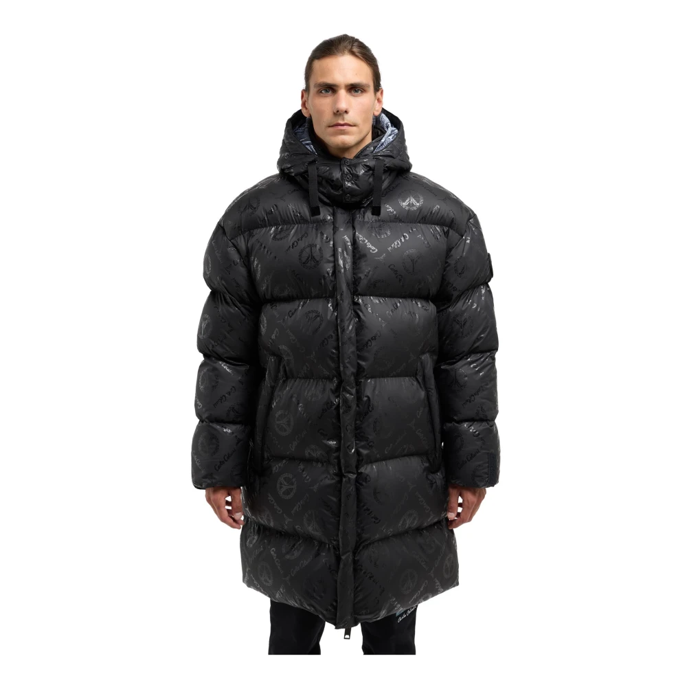 carlo colucci Gewatteerde Oversized Mantel DeZordo Black Heren