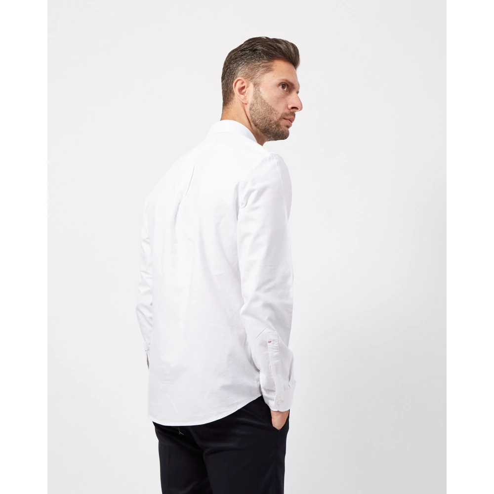 Hugo Boss Witte Oxford Overhemd met Natuurlijke Wassing White Heren