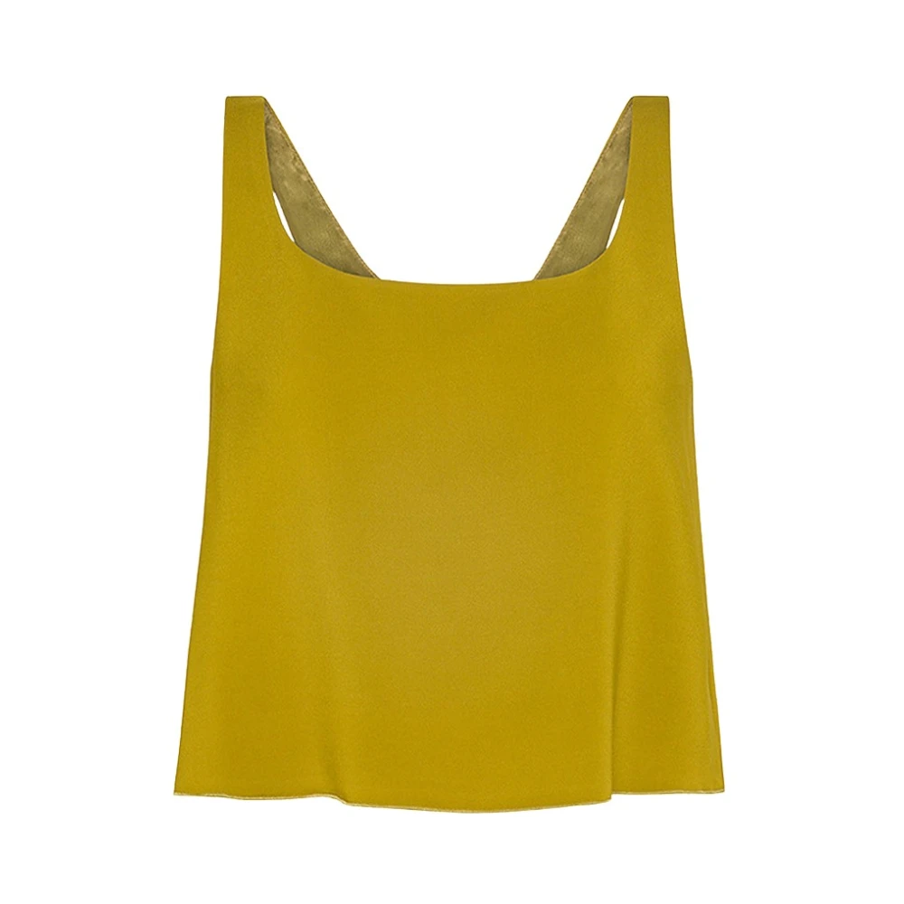 Forte Stretch Crepe Trapezio Top Green Dames