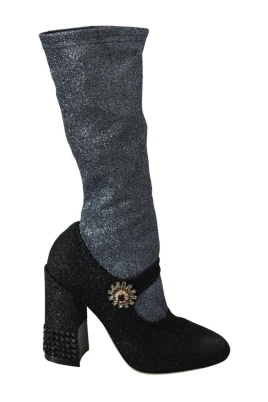 Glamorösa kristallutsmyckade boots