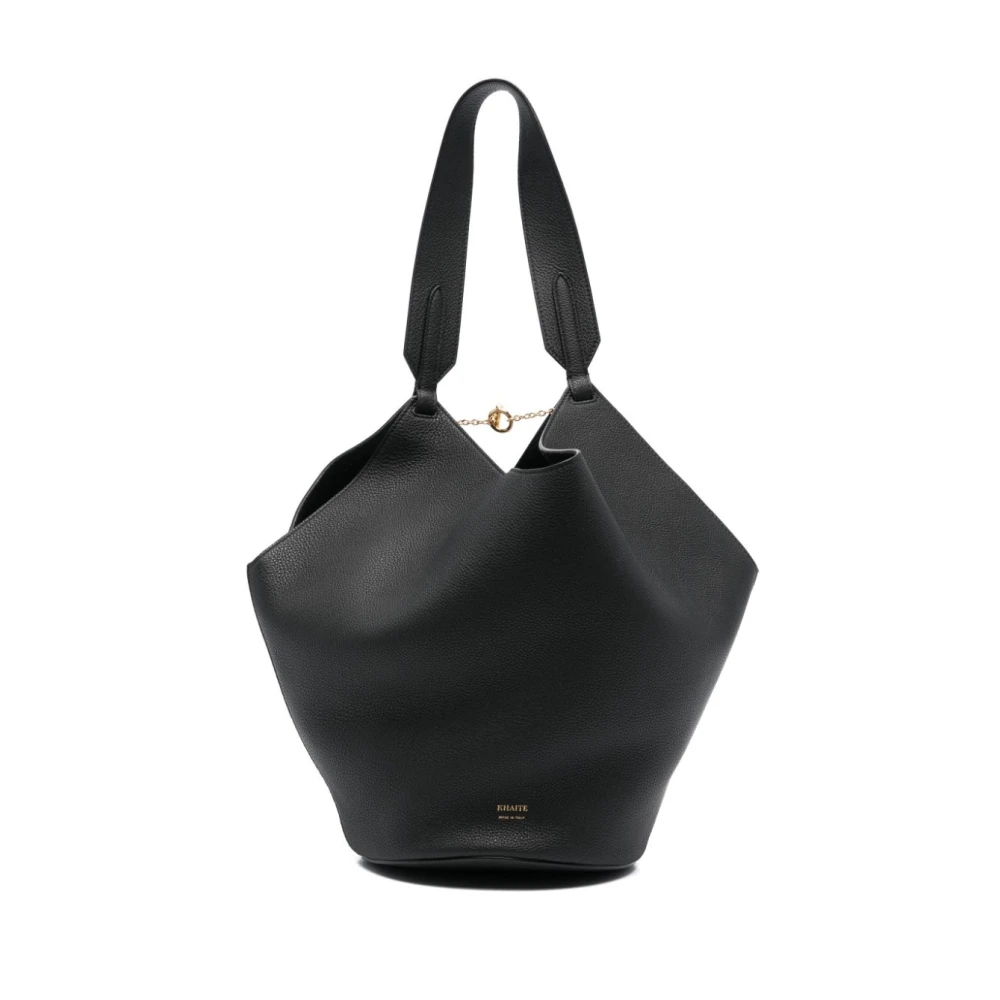 Khaite Zwarte Pebble Leren Toggle Tas Black Dames
