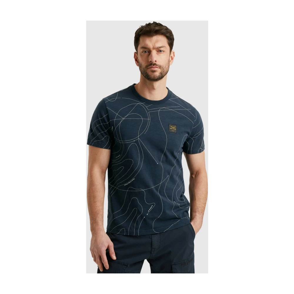 PME Legend Korte Mouw R-Neck Jersey T-shirt Blue Heren