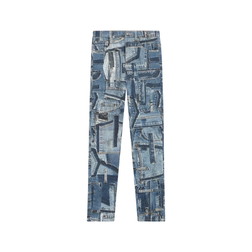 Roberto Cavalli Blue Patchwork Skinny Jeans Collection - Female - Slim Fit Jeans - 2XL - Jeans