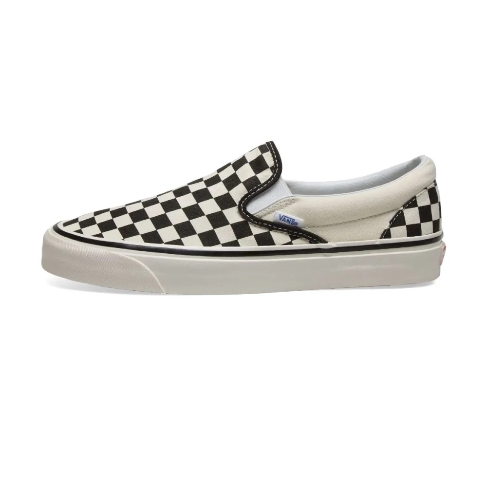 Vans Retro Checkerboard Slip On Sneaker White, Herr