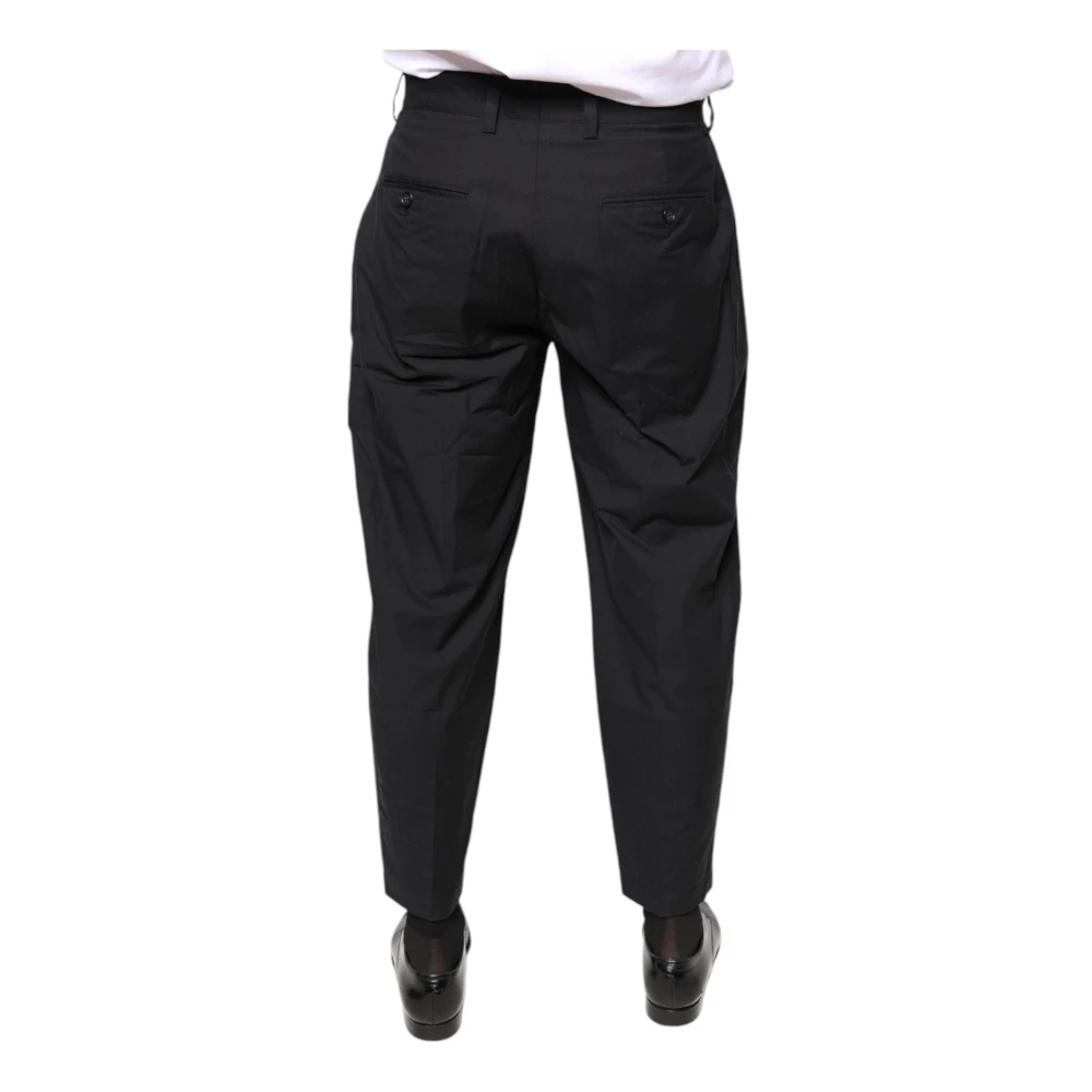 Dolce & Gabbana Zwarte pantalon met logodetails Black Heren