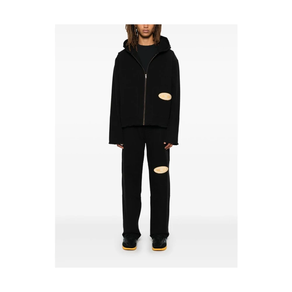 Honor The Gift Zwarte Katoenen Panel Logo Broek Black Heren