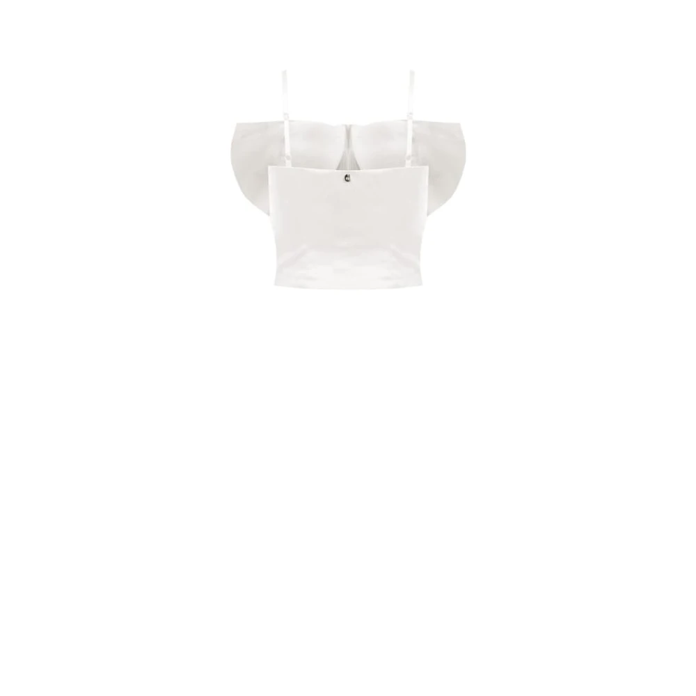 RINASCIMENTO Bow Crop Top Beige Dames