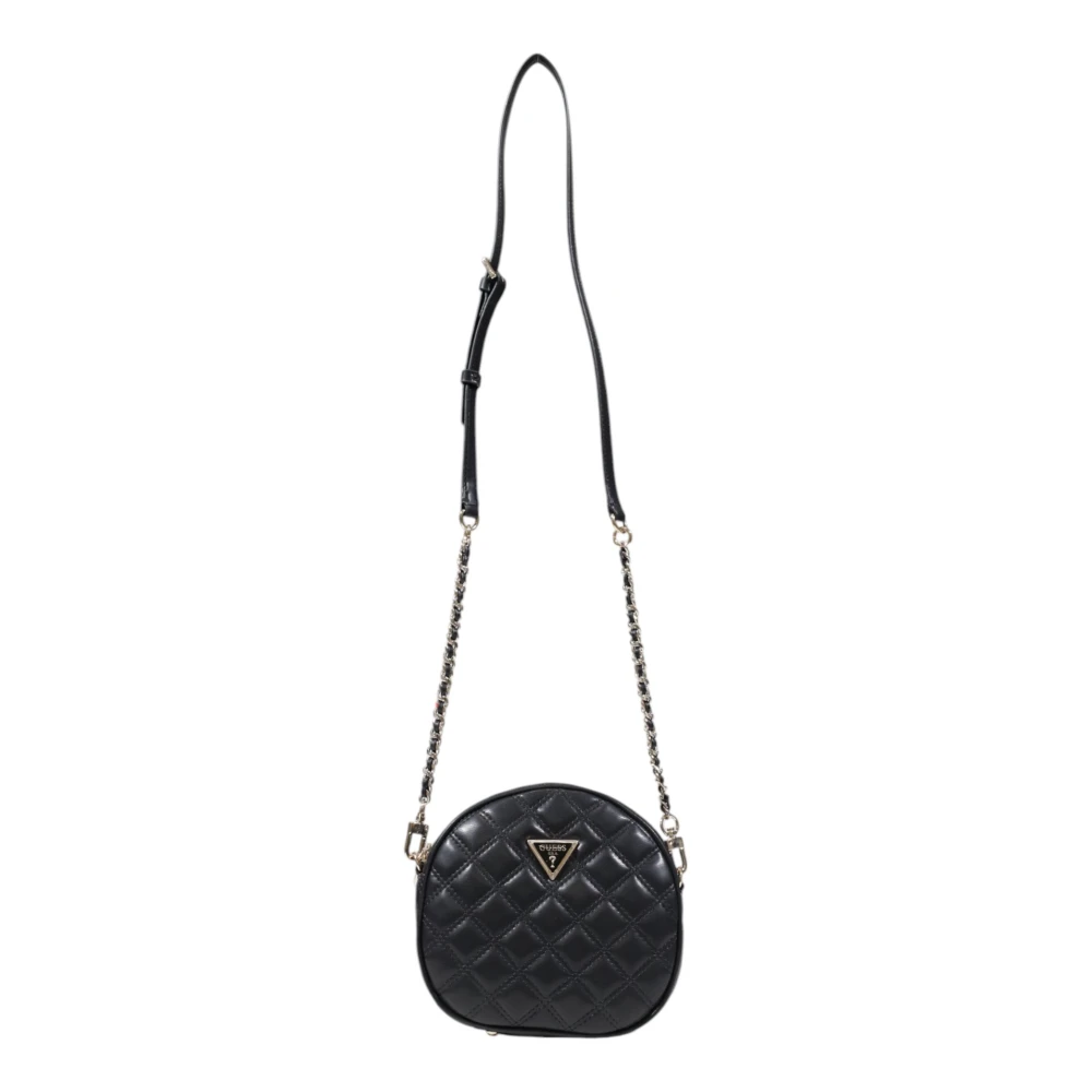 Guess Zwarte Eenvoudige Schoudertas met Rits Black Dames