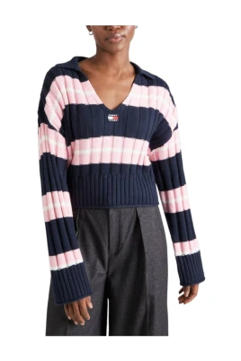 Randig Boxy Crop Jersey