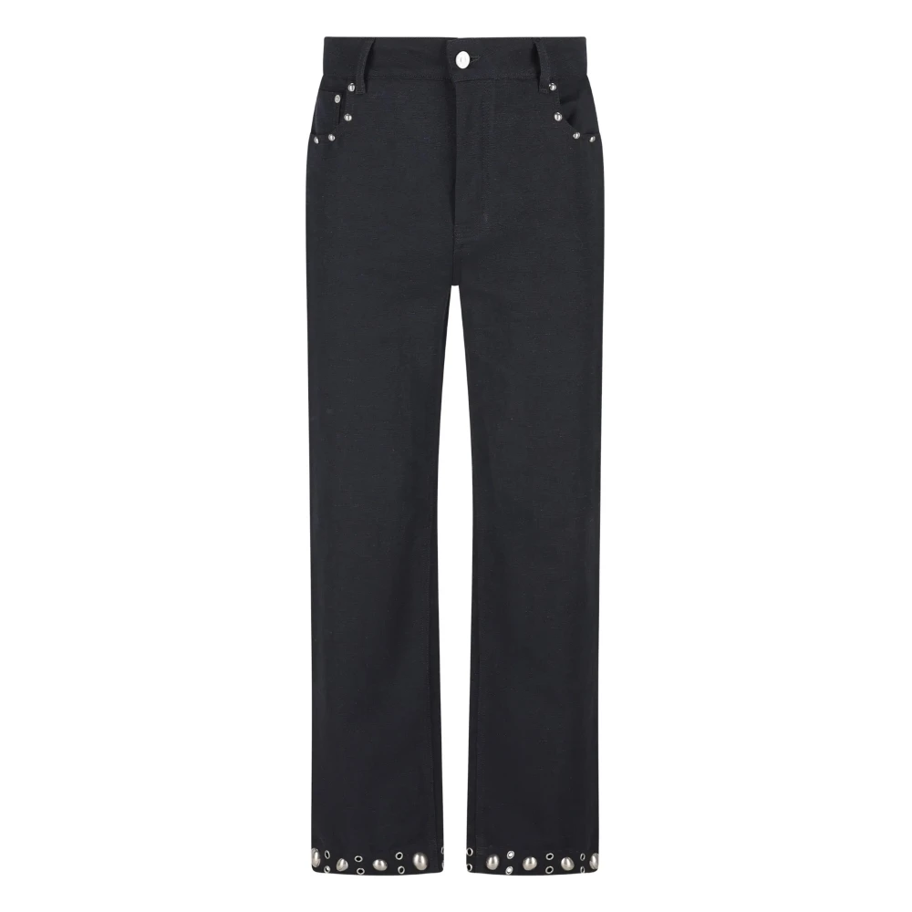 Valentino Garavani Black Straight Trousers - Male - Straight Trousers - S - Trousers