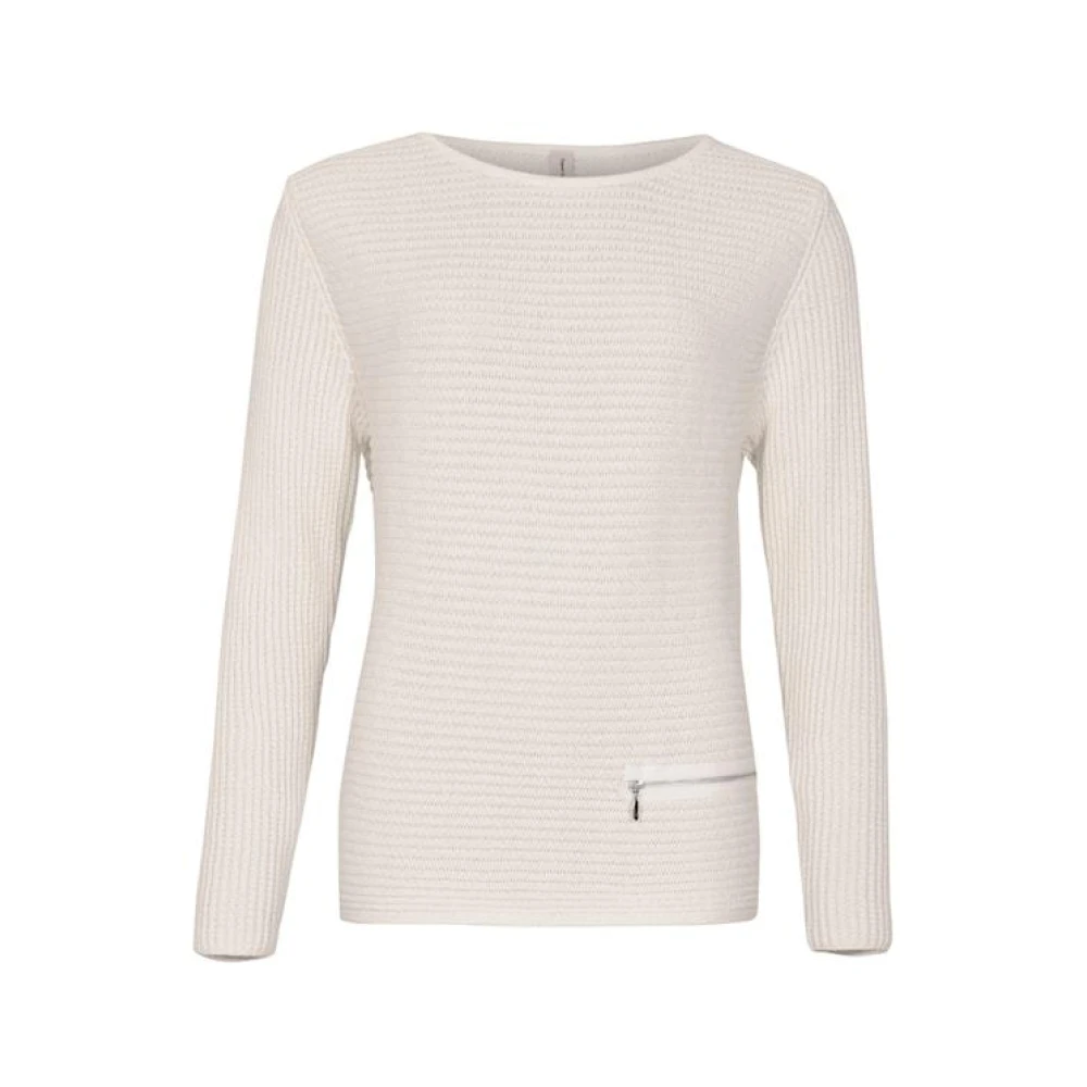 Skovhuus Katoen Rits Pullover Jumper Beige Dames