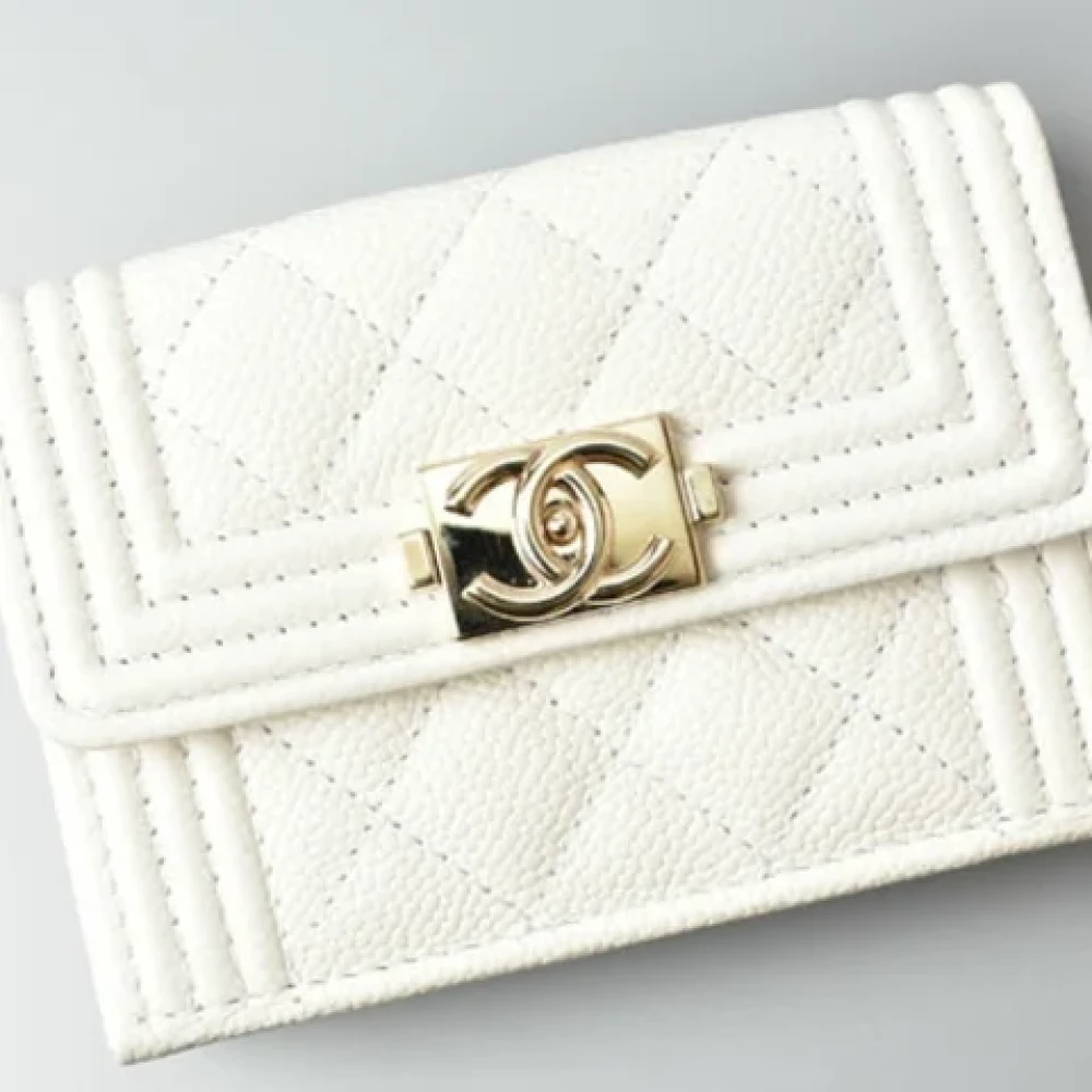 Chanel Vintage Pre-owned Leather wallets White Dames